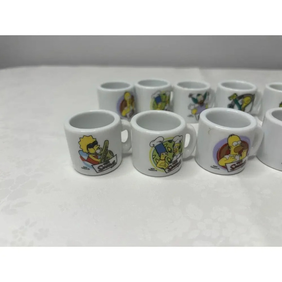 Vintage Simpsons Mini Cup 1.25" Miniature Collectables Lot Of 16 - Picture 3 of 7